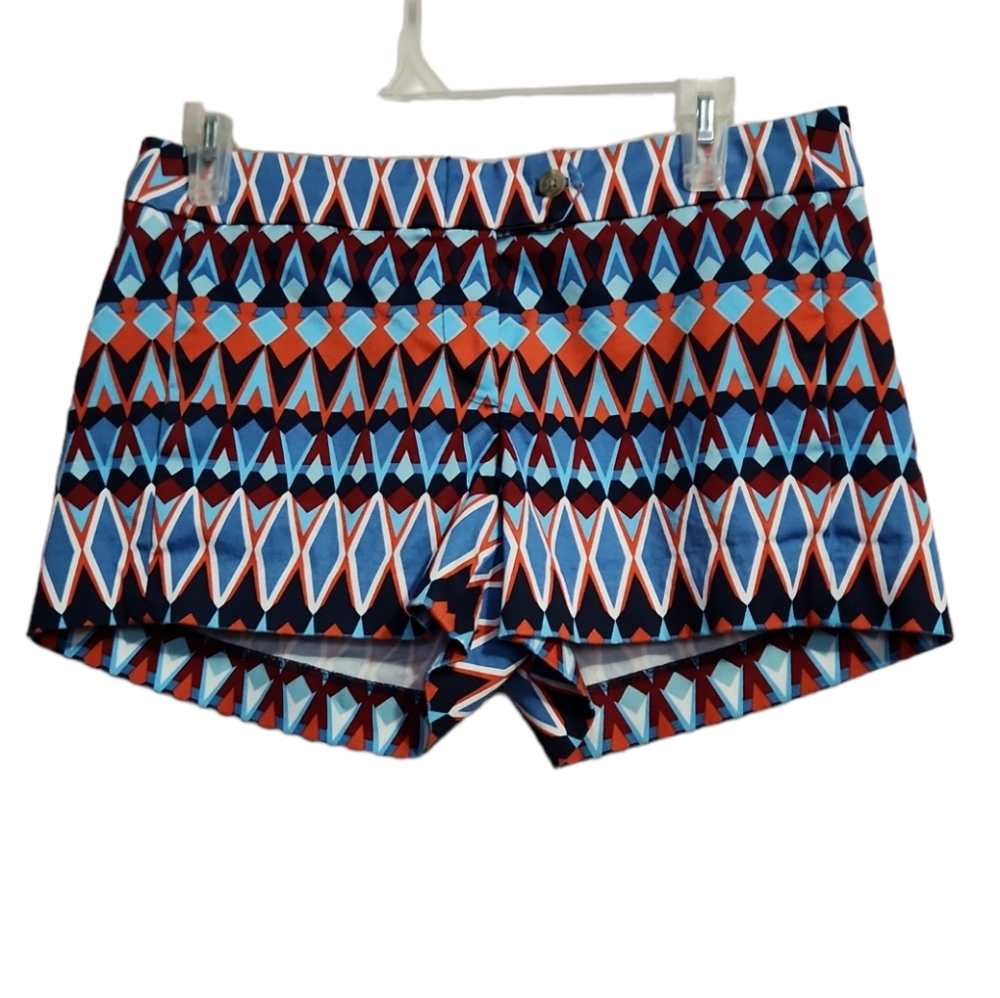 J. CREW factory stretch multi color Aztec print shorts size 4